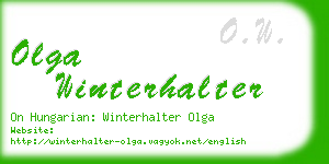 olga winterhalter business card